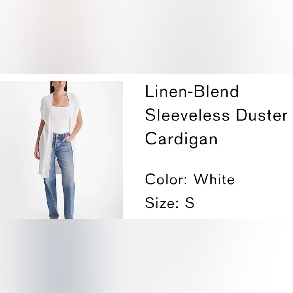 Express White Long Knit Cardigan